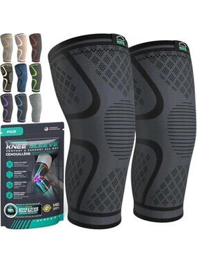New Compression Knee Brace for Women & Men, 2-Pack Knee Brace for Running